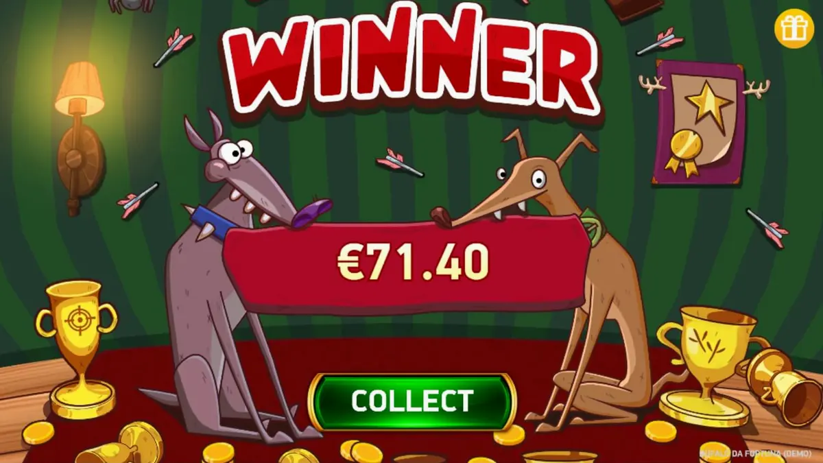Buffalo da Fortuna slot machine theme with American frontier sunset background
