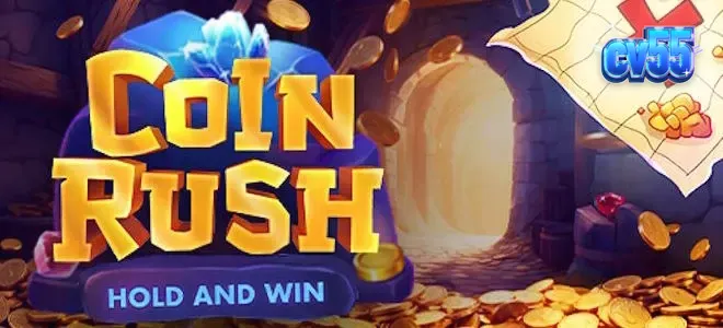 ภาพกราฟิกหน้าจอเกมสล็อต Coin Rush ที่เน้นความสดใสและรวดเร็ว